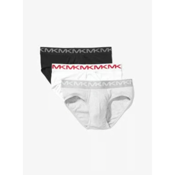 Michael Kors 3-Pack Cotton Briefs Black/White/Gray Size L - Picture 1 of 3